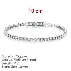 Silver Color 2.5/3/4/5mm Zircon Tennis Bracelet For Women Men Dazzling Crystal Hand Chain Wedding Gift Punk Fashion Jewelry
