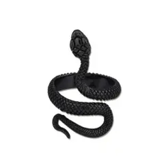3pcs Ring Set For Both Men And Women Hip Hop Style Personalized Exaggerated Snake Retro Electrophoresis Gun Black Ring
