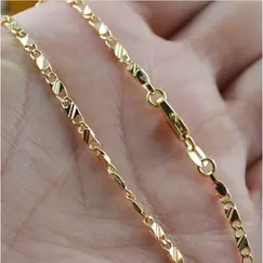 Exquisite Fashion 18K Gold Color Filled Necklace For Women Men Size 16-30 Inch Jewelry Chain Wholesale