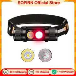 H25LR LED 90 High CRI Rechargeable Headlamp Powerful Lightweight Head Flashlight with Bright White Light  660nm Deep Red Torch