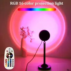 USB Sunset Lighting Ambient Projection Night Light for Home Décor, Relaxing Lighting in Bedroom and Living Room