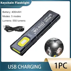 Powerful LED COB Flashlight USB Rechargeable Portable Mini Torch Pocket Lantern Outdoor Emergency Camping Work Light With Magnet