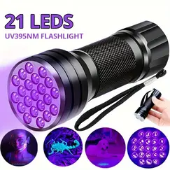 Portable LED Ultraviolet Torch IPX4 Waterproof 395nm 3W Mini UV Pen Light Banknote Pet Urine Stains Detector Pocket Torch Lamp
