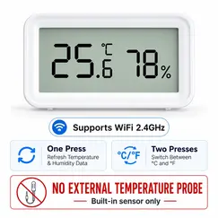NEW Tuya WiFi Zigbee Sensor Temperature Humidity Meter Digital LCD Convenient With Smart Life Google Assistant,With External Pro