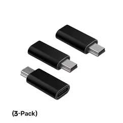 USB-C to Mini USB Adapter, Type-C Female to Mini USB Male Converter, Compatible with GoPro Hero 3, MP3, Dash Cam, C