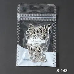 1 Pack  Long Luxury Sparkling Chain Nail Accessories Silvery Metal Chain with Diamond Decorations  for DIY Nails Art Decoration