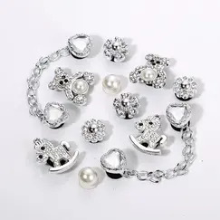 Combination Series DIY Shoe Charms for Crocs, Pearl Shoe Chains & Shoe Decorations (50PCS) Shoe Accessory Set