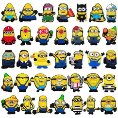 12-36Pcs Potdemiel Minion Cartoon Shoe Charms For Slides Sandals,PVC Shoe Decorations Accessories For Christmas Birthday Gift