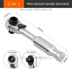 Hi-Spec 1/4 Ratchet Double Head Fast Ratchet Wrench Double-Ended Mini Socket Wrench Set Bicycle Workshop Tool Hand Tools