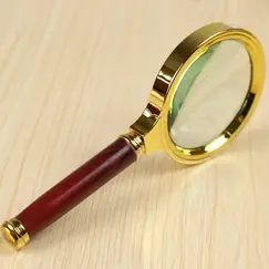 1 Metal Magnifying Glass, 3-5x High-Definition Handheld Magnifying Glass, Suitable for Reading, Science Experiments, Sunlight
