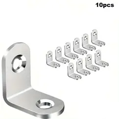 40/20pcs Stainless Steel L Brackets - Small Right Angle Corner Brace for Shelves, Wood Furniture, Chair, Furniture Accessories
