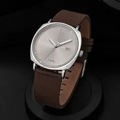 TOMI Men's Watch Minimalist Fashion Sports Watch Calendar Leather Casual Quartz Watch
