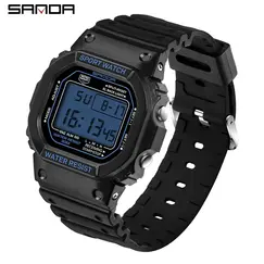 SANDA G Style LED Digital Watch Unisex Shockproof Waterproof Sports Watches Boy Girl Stopwatch Military LED Electronic Clock