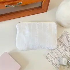 New Stripe Mini Makeup Lipstick Storage Pouch Coin Purse Cute Women Cosmetic Organizer Bag Sanitary Napkins Storage Bag