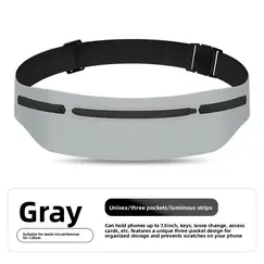 3 Pockets Reflective Running Belt Marathon Waist Bag Ultra Slim Waterproof Light Zero Bounce Safe 7.5" Phone Fit Waists 60-120cm