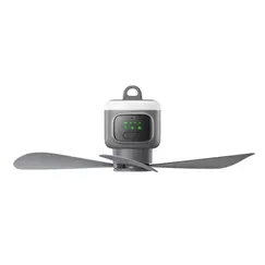 12000mAh Portable Ceiling Fans Outdoor Camping Fan Tent Air Circulator Cooler Rechargeable Electric Fan Remote Control LED Light