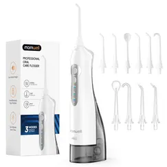 D52 Portable Cordless Water Flosser USB Rechargeable Water Jet Floss Tooth Pick 6 Jet Tip 300ml 3 Modes Teeth Clean for Travel