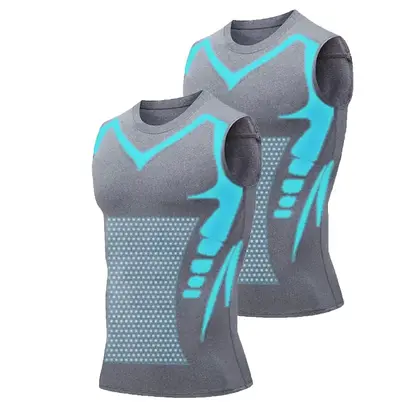 New Summer Fitness Compression Shirt For Men Shaping Sleeveless Therapy Vest Male Ice-Silk Compression Tank Tops Body Shapewear