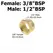 Brass Hex Bushing Reducer Pipe Fitting 1/8 1/4 3/8 1/2 3/4 F to M Threaded Reducing Copper Water Gas Adapter Coupler Connector