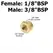 Brass Hex Bushing Reducer Pipe Fitting 1/8 1/4 3/8 1/2 3/4 F to M Threaded Reducing Copper Water Gas Adapter Coupler Connector