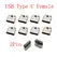 10Pcs USB Type C 2/6/16/24 Pin Connector Female Jack Charging Port SMD SMT PCB Solder DIY Repair USB-C Type-C Socket Connectors