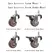 4pcs Furniture Casters Wheels Soft Rubber Swivel Caster Quite Roller Wheels for Trolley Baby Crib Bed Wheels Household Accessory