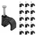 100pcs Cable Clamps Nail in Cable Clips, Black Round Ethernet Cable Wall Clips Cable Tacks Coax Cable Clip Speaker Wire Clips