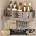 Suction Cup Perforation-Free Space Aluminum Bathroom Storage Shelf Bathroom Triangle Basket Wall Hanger Bathroom Corner Storage