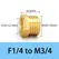 Brass Hex Bushing Reducer Pipe Fitting 1/8 1/4 3/8 1/2 3/4 Female to Male Thread Reducing Water Gas Adapter Coupler Connector