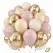 40Pcs White Sand Latex Balloons 10Inch Boho Sand White Metal Chrome Gold Balloons for Birthday Wedding Baby Shower Party Decor