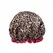 1PC Waterproof Shower Cap Leopard Print Double Layer Elastic Shower Hair Cover Reusable Wave Point Shower Cap Bathroom Supplies
