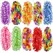 24/120pcs Hawaiian Artificial Flower Wreath Necklace Hawaii Theme Party Garland Summer Beach Wedding Birthday Party Decor
