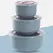 3pcs Wheat Straw Fresh-Keeping Bowl Three-Piece Set with Lid for Home Microwaveable Plastic Round Lunch Box