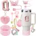 9PCS Accessory Set for Stanley Cup 30oz 40oz Butterfly Straw Cover Cap Silicone Boot Charm Initials Sticker Spill Proof Stopper