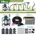 Garden 5/8mm PE Hose Sprayer Kit W/60W Self-priming Pump 20cm Universal Brass Nozzle Misting Watering System for Gazebo Plants
