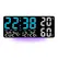 Large Digital Wall Clock with 7Colors Mood Light 2 Alarm TEMP Humidity Date Table Clock 12/24H Timing Countdown LED Alarm Clock