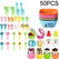 Mini Fruit Forks For Children Kids Cute Animal Food Picks Snack Toothpicks With Vegetable Cutter Set Silicone Lunch Box Dividers