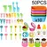 Mini Fruit Forks For Children Kids Cute Animal Food Picks Snack Toothpicks With Vegetable Cutter Set Silicone Lunch Box Dividers
