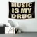 1PC  Music Is My Drug quote tapestry, designed for music lovers, features a minimalist black and brown font, adding a trendy de