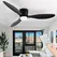 IRALAN Ceiling Fan With Light 6-speed choice Reversible DC motor 3CCT with remote control Whisper Easy Install black/White/Wood