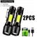 Portable Rechargeable LED Flashlight with Pen Clip Zoomable Waterproof Torch with Side Light Outdoor Camping Emergency Lantern
