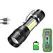 Portable Rechargeable LED Flashlight with Pen Clip Zoomable Waterproof Torch with Side Light Outdoor Camping Emergency Lantern