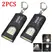 Multifunctional Mini Flashlight Keychain USB Rechargeable COB Work Light Keyring for Camping Walking Pocket Lamp