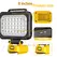 Cordless LED Work Light for DeWalt 20V Battery, 60W 6000LM Jobsite Flood Lights, Portable Outdoor Flashlight Dual USB Charging