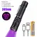 3x365nm/395nm UV LED Flashlight High Power Blacklight USB Rechargeable CatDog Pet Stain Tinea UV Glue Curing Scorpion Lamp Torch