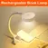 Folding Mini Clip Book Lamp Rechargeable LED Night Light 3 Modes Eye Protection Stepless Dimmable Flexible for Bedroom Reading