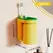 1 Pc Innovative Toothbrush Storage Rack No Hole Light Luxury Mouthwash Cup Brush Cup Wall Mounted Bathroom Organizer Couple