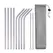 UPORS Reusable Drinking Straw 304 Stainless Steel Straws Straight Bent Metal Straw with Cleaner Brush Pouch Wholesale
