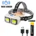 Powerful LED Induction Headlamp 4 Lighting Modes Type-C Charge Head Flashlight Outdoor Waterproof Camping Fishing Headlight