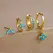 4pcs Fashion Cubic Zirconia Flower Hoop Earrings Set 18K Gold Plated Stainless Steel Stud Earring Piercing Jewelry aretes mujer